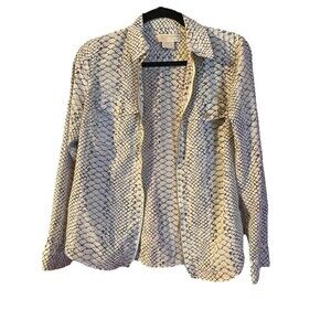 Michael Kors Women’s Snake Print Zip Up Jacket W/gold Tone Hardware Sz PS